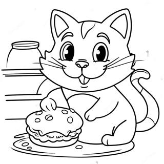 Page A Colorier Du Chat De Cheshire Faisant Des Cookies 36946-30773