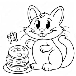 Page A Colorier Du Chat De Cheshire Faisant Des Cookies 36946-30775