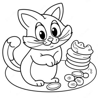 Page A Colorier Du Chat De Cheshire Faisant Des Cookies 36946-30776