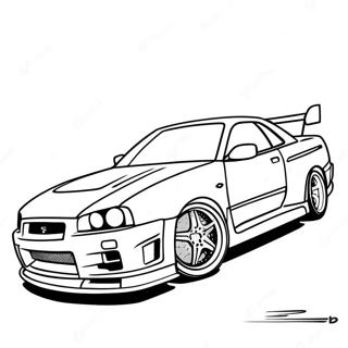 Page A Colorier De La Nissan Skyline R34 En Action De Course 36966-30790