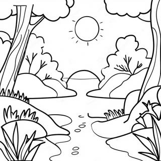 Page A Colorier De Scene Naturelle Relaxante Et Apaisante 37006-30823