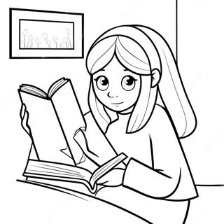 Page A Colorier De Monika Lisant Un Livre 37026-30839