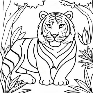 Page A Colorier De Tigre Blanc Majestueux Dans La Jungle 37076-30878