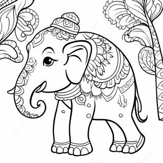 Page A Colorier Du Defile Colore Des Elephants Thailandais 37096-30893