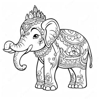 Page A Colorier Du Defile Colore Des Elephants Thailandais 37096-30896