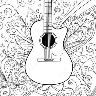 Page A Colorier De Guitare Coloree 3710-3013