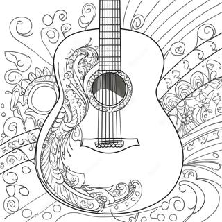 Page A Colorier De Guitare Coloree 3710-3014