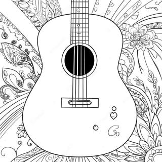 Page A Colorier De Guitare Coloree 3710-3016