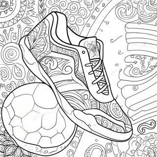 Page A Colorier De Chaussures De Football Colorees Avec Des Motifs 37116-30909