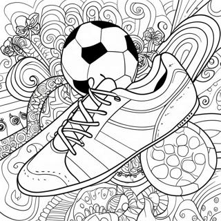 Page A Colorier De Chaussures De Football Colorees Avec Des Motifs 37116-30910