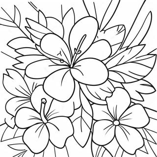 Page A Colorier Fleurs Hawaiennes Tropicales 37246-31009