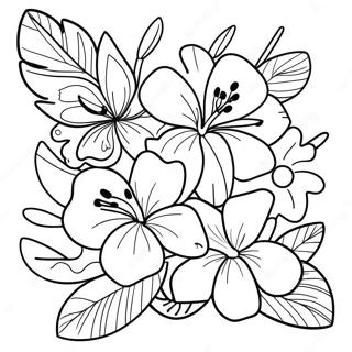 Page A Colorier Fleurs Hawaiennes Tropicales 37246-31011