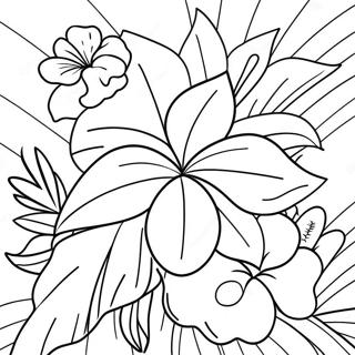 Page A Colorier Fleurs Hawaiennes Tropicales 37246-31012