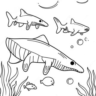 Page A Colorier Du Requin Gobelin Nageant Dans Locean 37316-31076