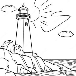 Page A Colorier Phare Majestueux Au Coucher Du Soleil 37386-31126