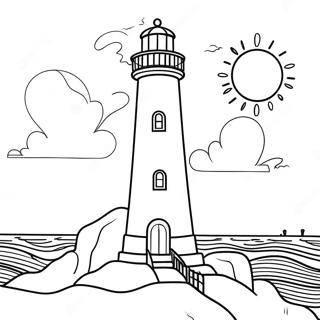 Page A Colorier Phare Majestueux Au Coucher Du Soleil 37386-31127