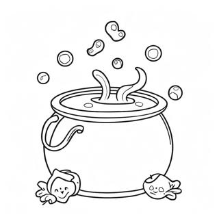 Page A Colorier De Chaudron Effrayant Avec Des Bulles 37476-31210