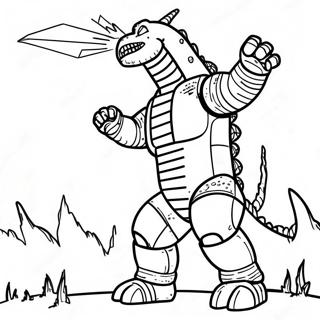 Mechagodzilla En Bataille Page A Colorier 3750-3048