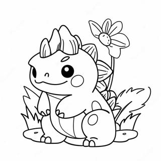 Page A Colorier De Venusaur Mignon Avec Des Fleurs 37516-31228