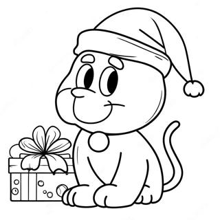 Page A Colorier De Garfield Avec Un Chapeau De Noel 37566-31280