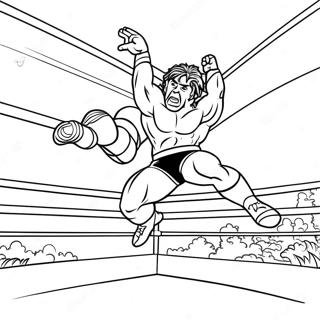 Page A Colorier Dun Lutteur De La Wwe Sautant Sur Un Adversaire 3760-3053