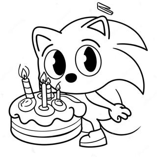 Page A Colorier De Sonic Avec Un Gateau Danniversaire 37667-31342