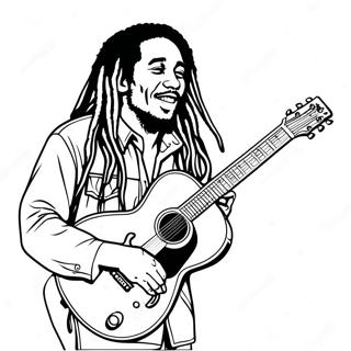 Page A Colorier Bob Marley Jouant De La Guitare 37707-31377