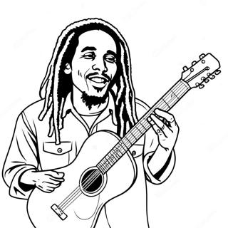 Page A Colorier Bob Marley Jouant De La Guitare 37707-31378