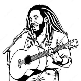 Page A Colorier Bob Marley Jouant De La Guitare 37707-31379