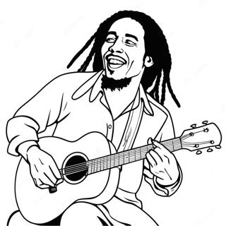 Page A Colorier Bob Marley Jouant De La Guitare 37707-31380