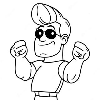 Page A Colorier Johnny Bravo Dans Une Pose Drole 37727-31386