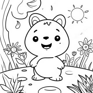 Petit Ping Dans Une Page A Colorier De Jardin Colore 37767-31425