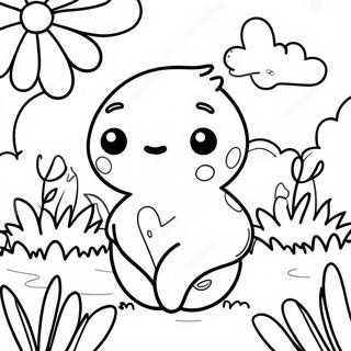 Petit Ping Dans Une Page A Colorier De Jardin Colore 37767-31426