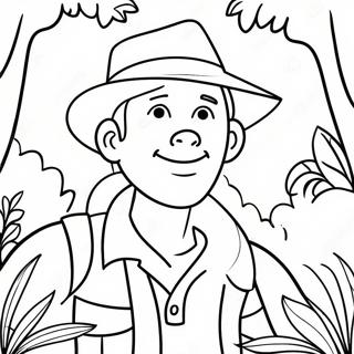 Page A Colorier Dun Explorateur Aventurier Dans La Jungle 37827-31474