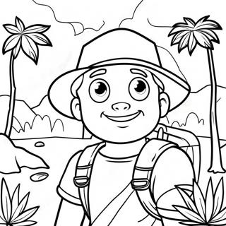 Page A Colorier Dun Explorateur Aventurier Dans La Jungle 37827-31475