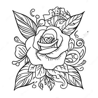 Page A Colorier Designs De Tatouage Traditionnel Americain Vintage 37977-31595