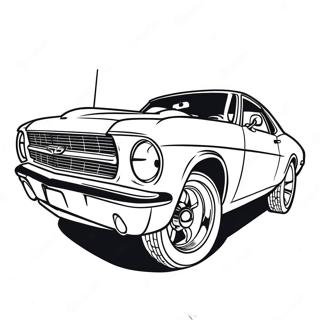 Page A Colorier De Voiture De Muscle Classique En Action 3801-3077