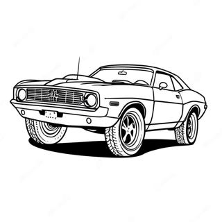 Page A Colorier De Voiture De Muscle Classique En Action 3801-3079