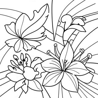 Page A Colorier Fleurs Tropicales Hawaiennes 38077-31663