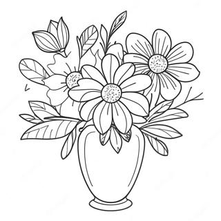 Fleurs Dans Un Vase Pages À Colorier