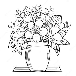 Page A Colorier Fleurs Dans Un Vase 38116-31698