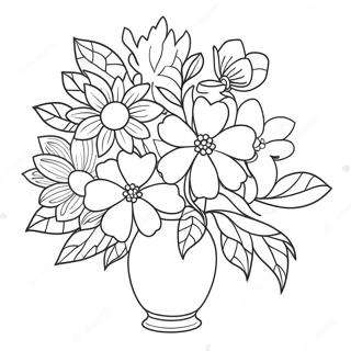 Page A Colorier Fleurs Dans Un Vase 38116-31699