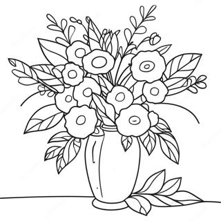 Page A Colorier Fleurs Dans Un Vase 38116-31700