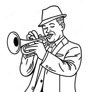 Page A Colorier Musicien De Jazz Jouant De La Trompette 38127-31714