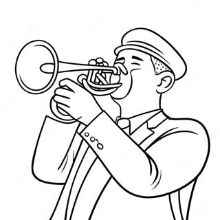 Page A Colorier Musicien De Jazz Jouant De La Trompette 38127-31716