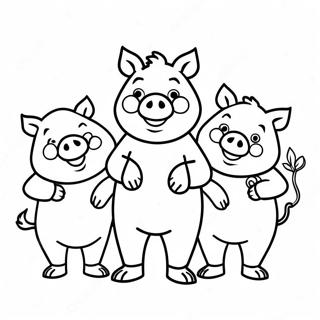 Les Trois Petits Cochons Pages À Colorier