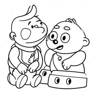 Page A Colorier De Burt Et Ernie Jouant Avec Des Jouets 38317-31861