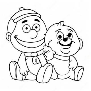 Page A Colorier De Burt Et Ernie Jouant Avec Des Jouets 38317-31864