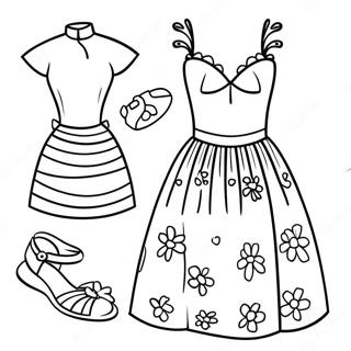 Page A Colorier De Robes Dete Brillantes Et Colorees 38337-31880