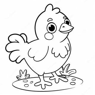 Page A Colorier De Poulet De Dessin Anime Mignon 38357-31891